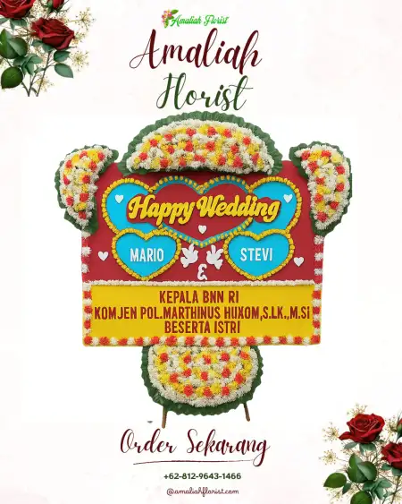 Papan Bunga Pernikahan Saing